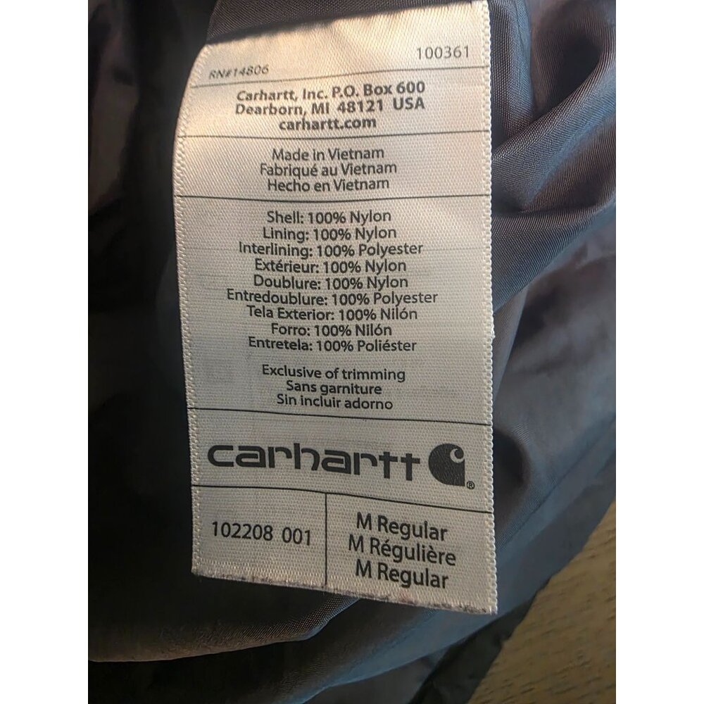 Carhartt Gilliam Rain Defender Men's Black Puffer M Company Logo Great Condition - Picture 12 of 12